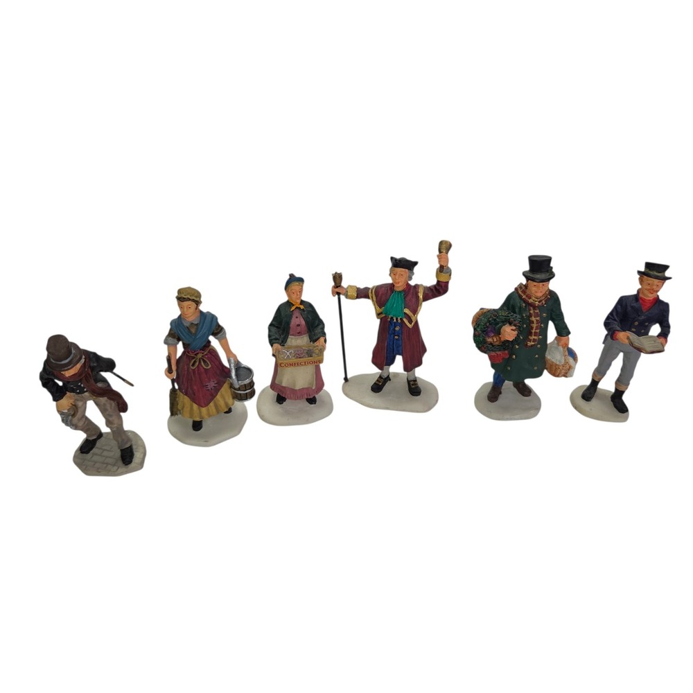 Lemax Set of 6 Victorian Christmas Village Figurines Holiday Townspeople 92356